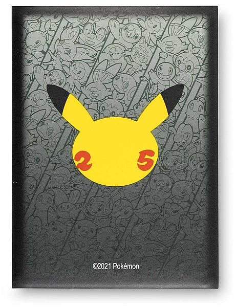 Pokemon -  Celebrations (25th Anniversary): Pikachu (Black) - Deck Protector - 65 lommer - Sleeves