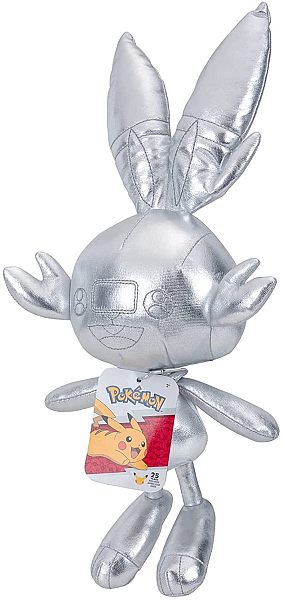 Pokemon - Scorbunny (25th Anniversary: Silver Chrome) Plush/Bamse 20cm *Top Kvalitet*