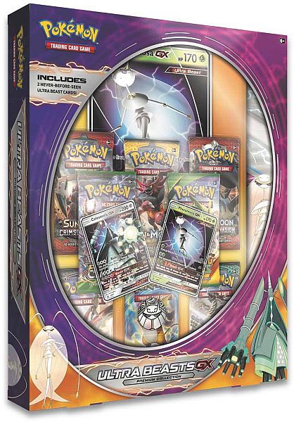 Pokemon  GX Box: Ultra Beasts GX Premium Collection: Pheromosa & Celesteela - 8 Boosters, 2 GX-Promo, Oversize-kort & Playmat!