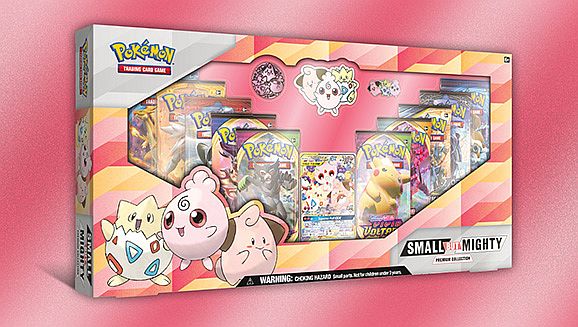 Pokemon  GX Box: Small but Mighty Premium Collection (Togepi & Cleffa & Igglybuff-GX) - 10 Boosters, Tag Team GX-Promo, Mønt, Pin & Mere!
