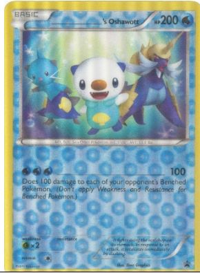 _________'s Oshawott - 3D Oversized Black & White Pokemon Promo Card - Stort kort!