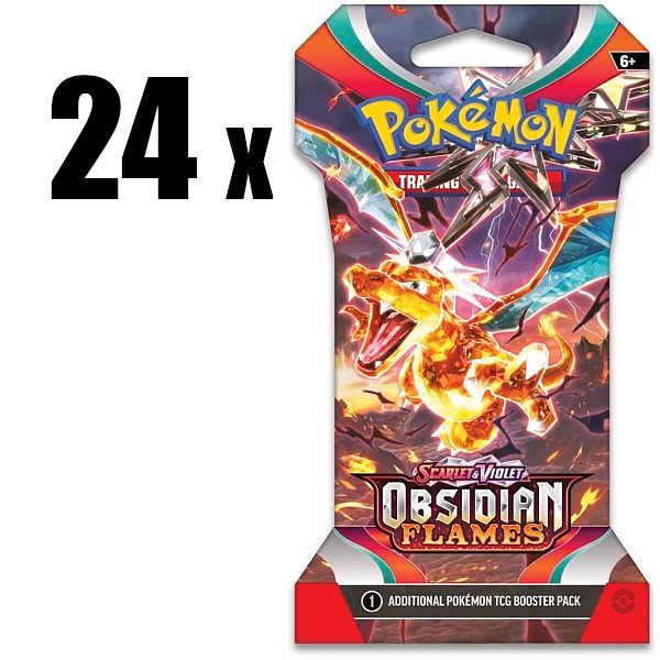 Pokemon Display/Case (Booster Box) - SV03 - Scarlet & Violet: Obsidian Flames Sleeved Boosters (24 x "Cardboard / Pap Blister Packs")
