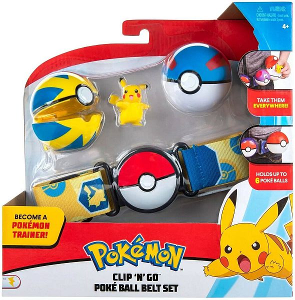 Pokémon - Clip 'N' Go Pokéball Belt - Pikachu with Great Ball and Quick Ball